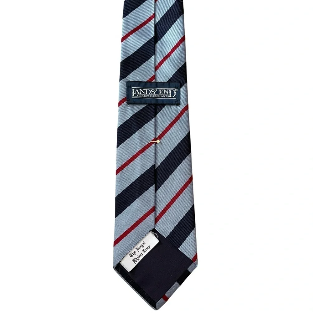 Lands’ End The Royal Flying Corp 100% Silk Striped Men's Tie